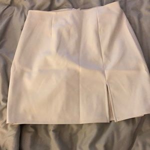 White faux leather skirt